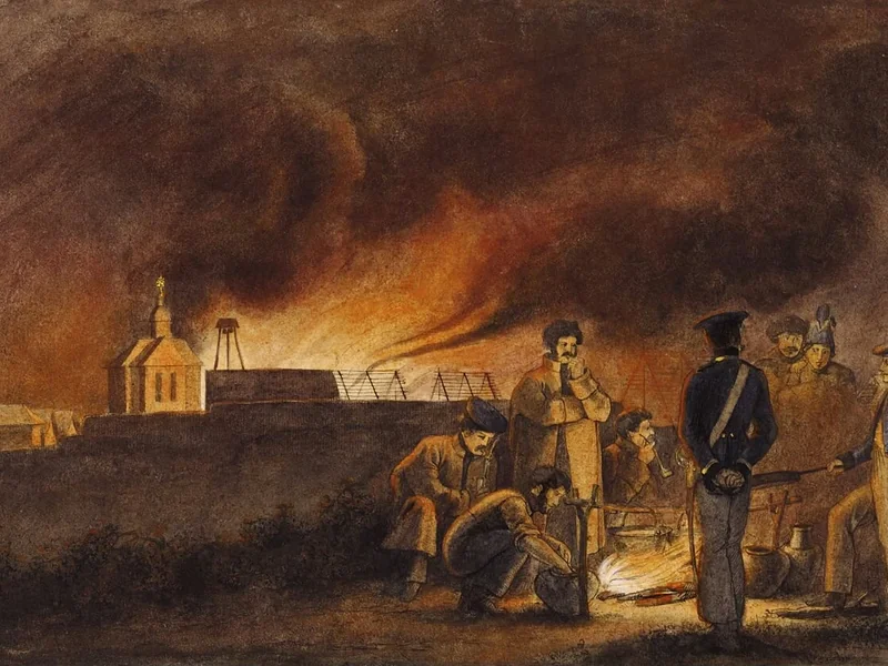 1780-Christian Wilhelm von Faber du Faur - Bivacco vicino alla città